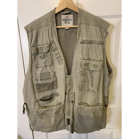 Rothco Outback Vest Sz L Travel Photo Photography Pockets Canvas Fishing Hunting - Picture 4 of 8